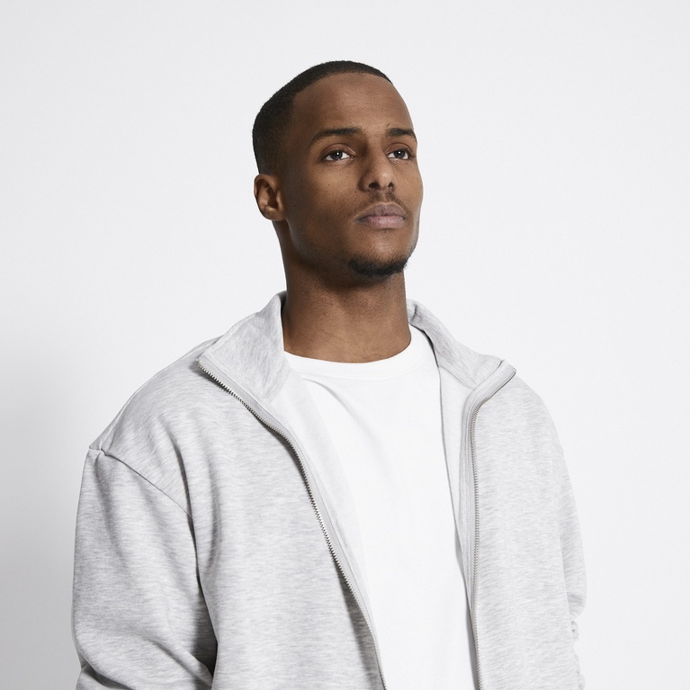 Zip sweatshirt "Fred" Grey Melange